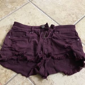 Maroon Pacsun festival shorts
